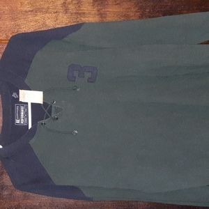 AEO: dark green and navy blue long sleeve tee